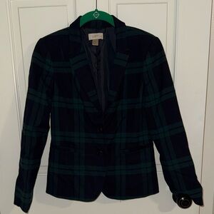 LOFT Women's Plaid blazer - Navy and Green